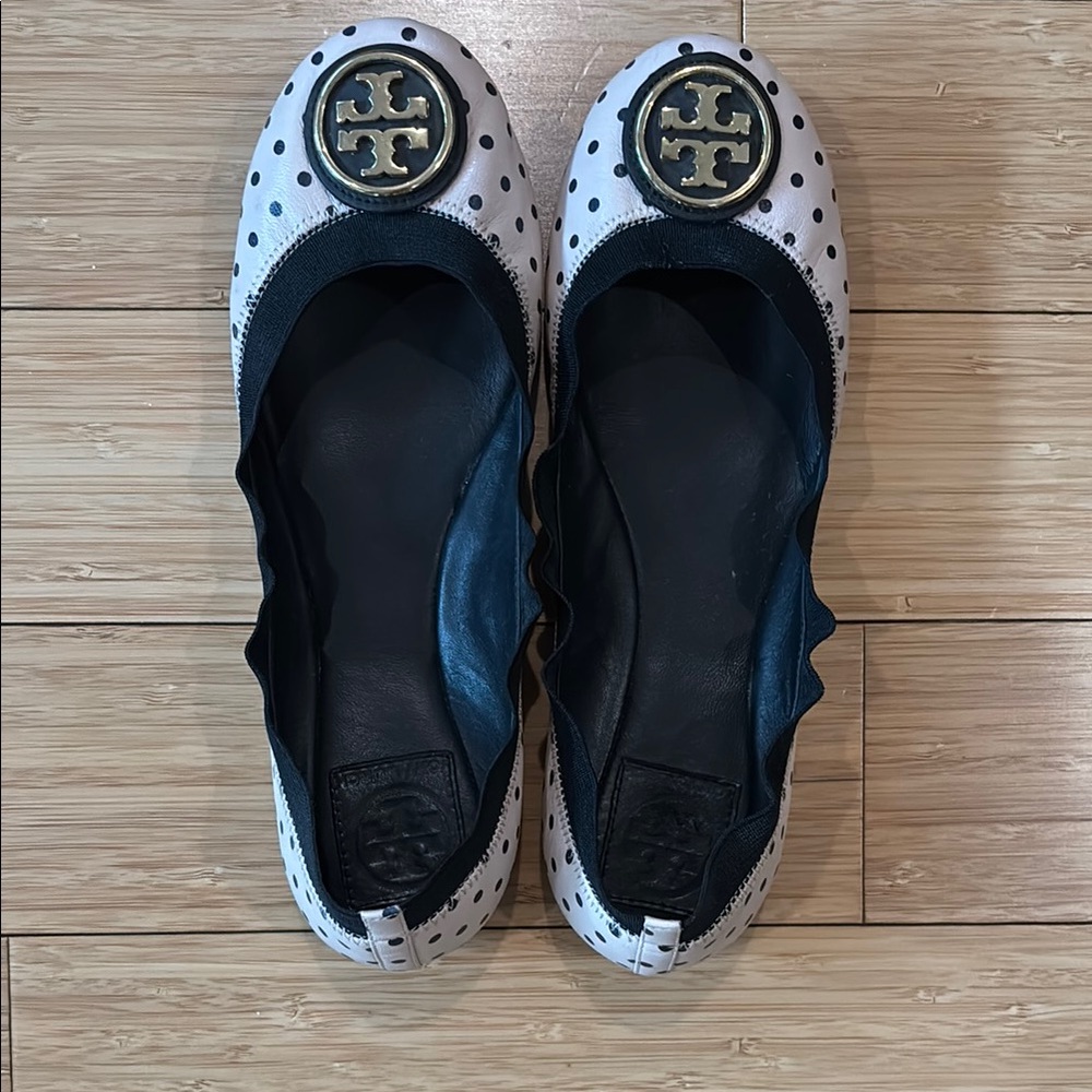 Tory Burch Black and White Polka Dot Ballet Flats